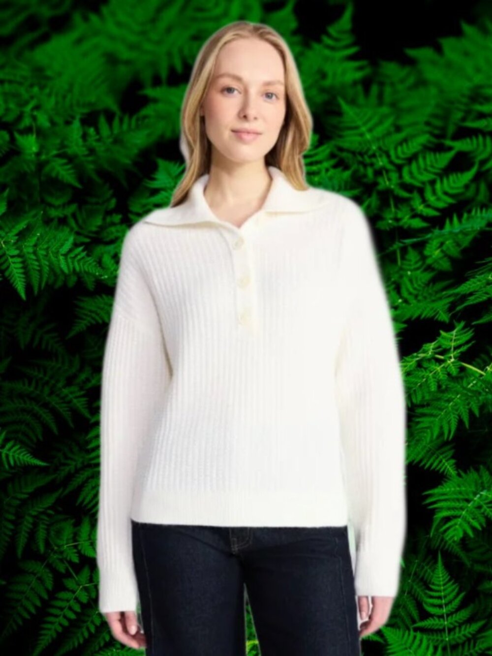 Time and Tru Women's Knit Pullover Henley Sweater Creamy White Size XL (16-18)